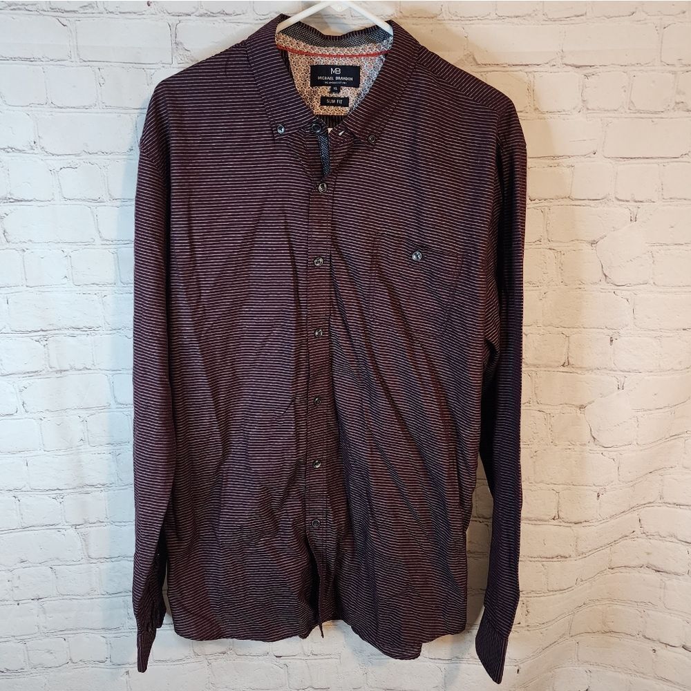 Men's Michael Brandon "Slim Fit" longsleeve button-down shirt, size XL